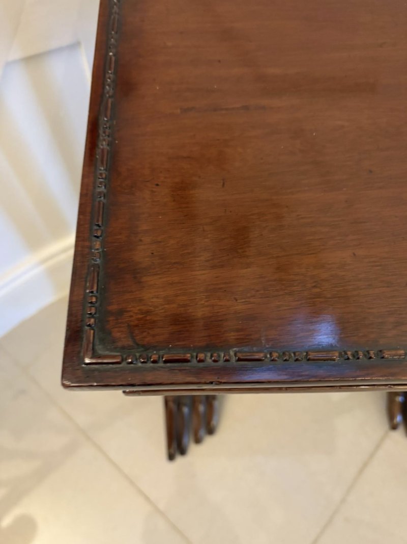 Antique Edwardian Quality Mahogany Nest of Four Tables - Image 8